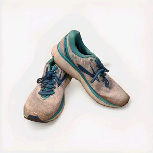 Brooks Ghost 11 Running Shoes Sneakers Womens 9.5B Gray Green 1202771B118